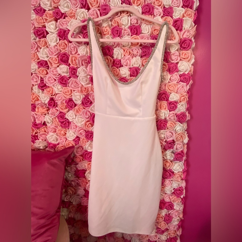 Fashion Nova white backless dress